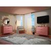 Manhattan Comfort Rockefeller Dresser in Nature and Rose Pink (Set of 2) 2-103GMC6